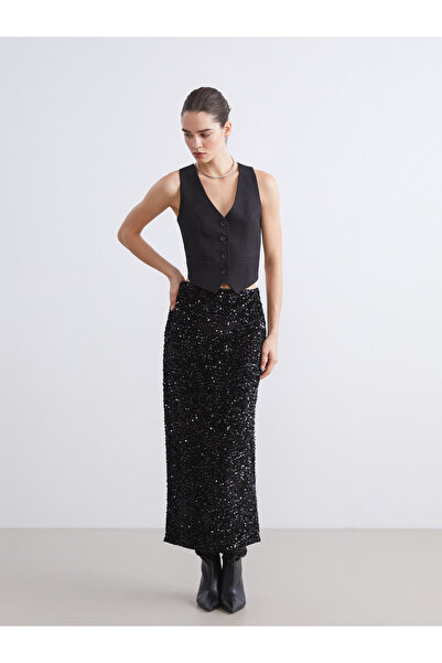 LC Waikiki Extra Slim Fit Sequined A-Line Skirt