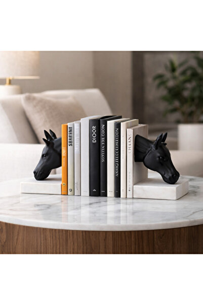 B OAK حامل كتب من الرخام المصنوع يدويًا