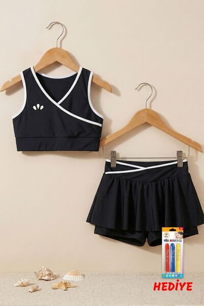 ZUZUNGA Κοριτσίστικο Σετ Μπικίνι Μαύρο Χρώμα με Σορτς