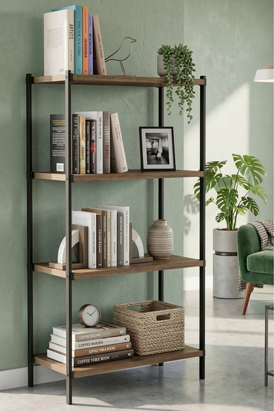 HomeSide 4 Raflı Modern Kitaplık Ayakkabılık Banyo Düzenleyici Klasörlük Deko...