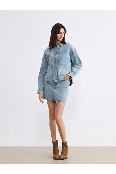 LC Waikiki Fustă mini din denim cu croială normală