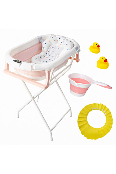 Little Mom Cada pliabila bebe cu suport metalic, pernuta anatomica, termometr...