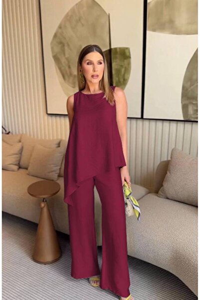 elbisereyonda Asymmetrical Blouse Aerobin Fabric Double Set