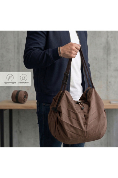 BROCARD Geantă pliabilă tip acordeon - Rucsac și geantă de umăr 2 în 1 cu șnu...