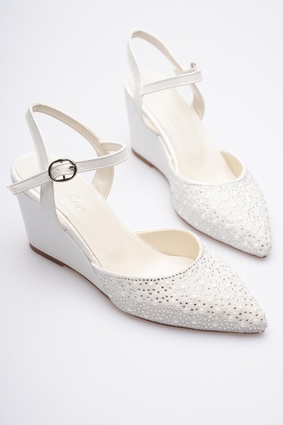 Egepass Νυφικά παπούτσια MİLL με χαμηλό τακούνι, γυναικεία παπούτσια, ύψος τα...