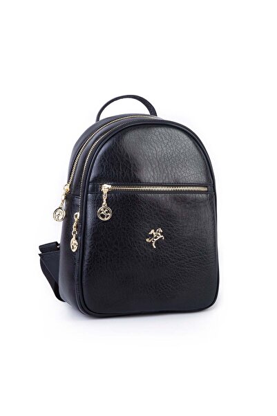 Nas Bag Women's Genuine Leather Look Backpack Black Victoria