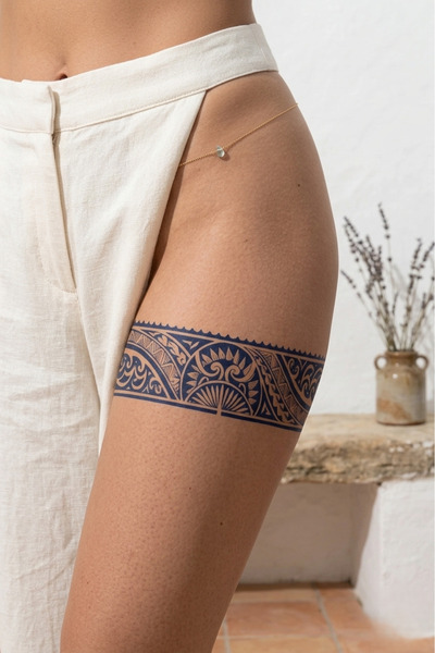 pivok Geometrik Şerit Yarı Kalıcı Dövme / 1 Ay Kalıcı - Minimalist Çizgi ve T...