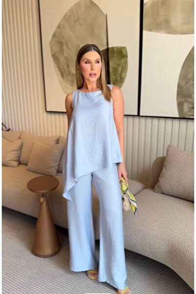 elbisereyonda Asymmetrical Blouse Aerobin Fabric Double Set