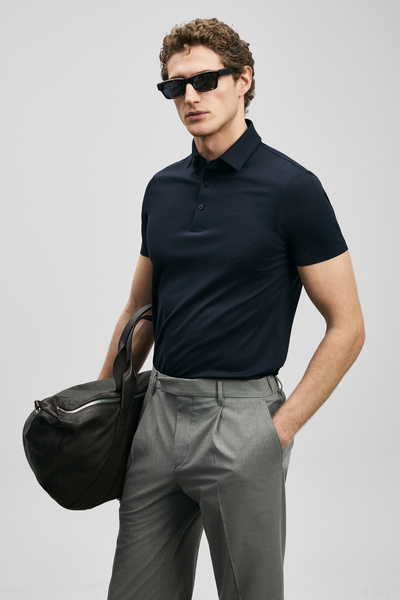 Lufian Jaxon Smart Men's Polo T-Shirt Navy Blue