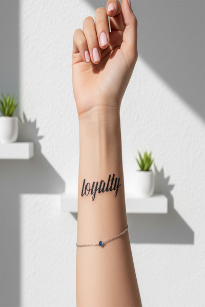 pivok "Loyalty" Yazılı Yarı Kalıcı Dövme / 1 Ay Kalıcı - Sadakat Temalı Moder...