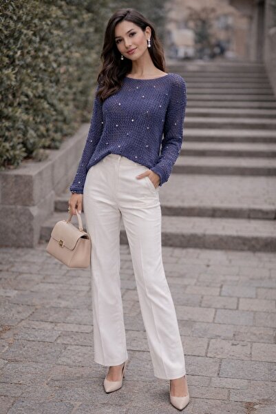 Noa&Noa Openwork Knitwear Stone Embellished Sweater