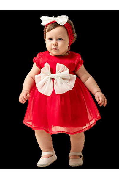 The-kid.co SELIN BOW PARTY DRESS - RED