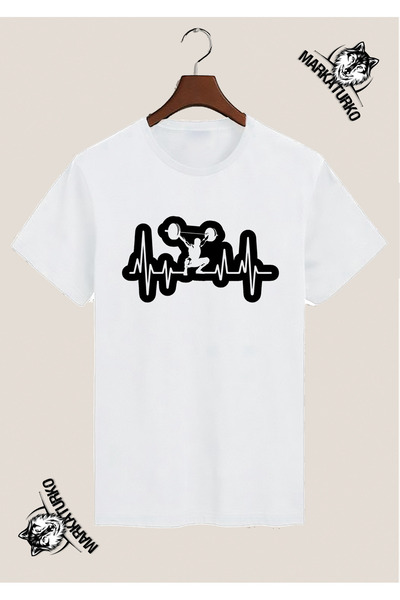 MarkaTurko Gym Custom Design Printed White T-Shirt