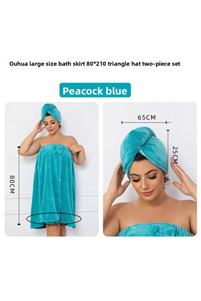 OrientC Plus Size Sexy Bath Towel Set with Hair Cap Bathrobe Ultra Absorbent ...