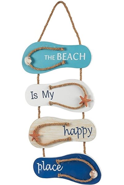 Al Raied ARS® Wooden Beach Wall Hanging Decor Sign, Flip Flop Beach Decoratio...