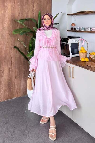 Hazamoda Unoo Ruffle Set Pink