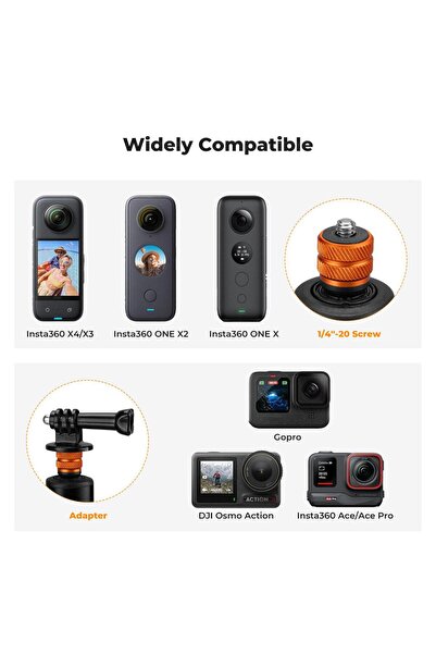 K&F CONCEPT 120CM Görünmez Selfie Çubuğu & Tripod - INSTA360 X3 / X4 / X5 ve Osmo 360 Uyumlu