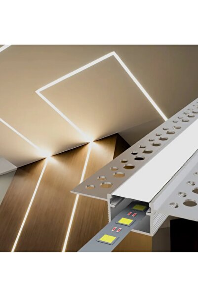 SEGA LED profil kanatlı alçıpan sıva altı 1 metre kapakları dahil