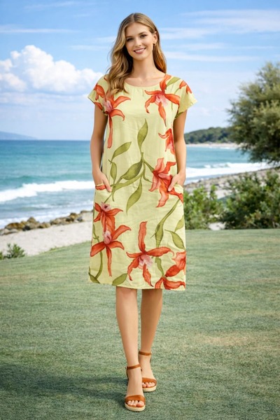 yb yağmur butik Εισαγόμενο φόρεμα καμιζόλα με πλαϊνές τσέπες