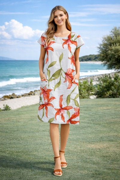 yb yağmur butik Εισαγόμενο φόρεμα καμιζόλα με πλαϊνές τσέπες