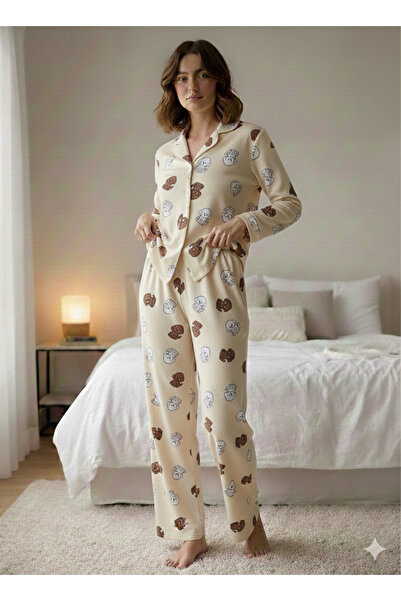 ELORIA Pamuklu Uzun Kollu Pijama Takımı