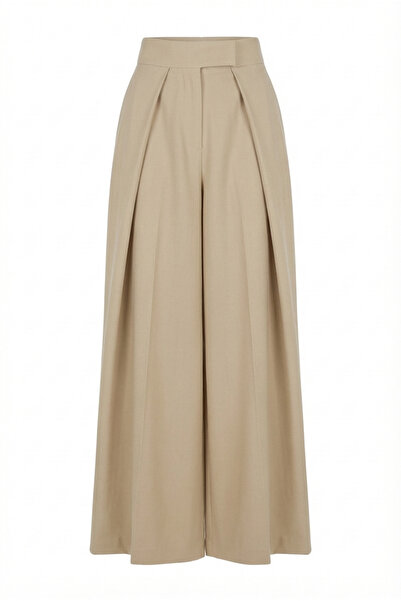 HAZELANNA Μπεζ Ιαπωνικό υφασμάτινο παντελόνι