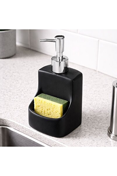 OBRO Διανομέας Υγρού Πιάτων με Θήκη Σφουγγαριού – Σετ Κουζίνας 2 σε 1, Κεραμι...