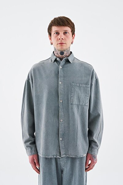 Machinist Ανδρικό μακρυμάνικο πουκάμισο Ghost (Hayalet) με εφέ πλύσης