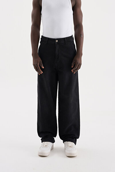 Machinist Men's Basic Baloon Fit Baggy Jean Trousers with Effect Anthracite