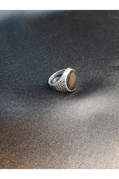 MRYart Black Color Metal Men's Ring 22