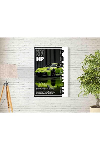 Al Raied آر إس ®   لوحة جدارية قماشية لسيارة بورش 911 جي تي 3 آر إس للديكور