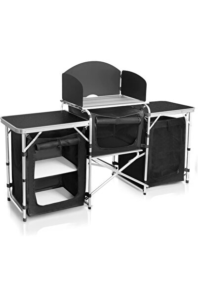 ETG محطة طهي خارجية قابلة للطي، مطبخ تخييم من الألومنيوم مع تخزين وحاجز للريا...