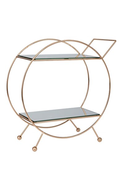 ILIADIS Golden Metal Shelf with Mirror 40x17x43cm