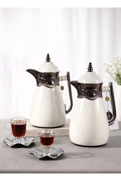 ALQANNAS Trumus 2-Piece Set for Tea and Coffee, Stainless Steel on the Outsid...