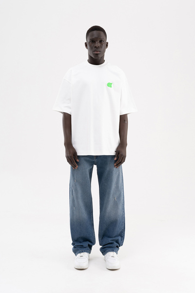 Machinist Ανδρικό μπλουζάκι με ελάχιστη στάμπα Oversize σε χρώμα εκρού