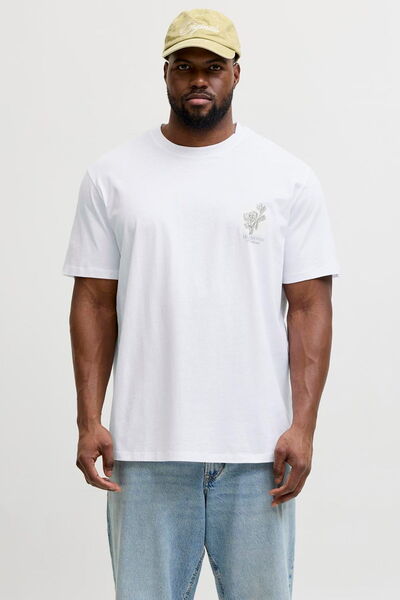 Jack & Jones Plus Size Chest Printed Crew Neck T-Shirt - Montauk