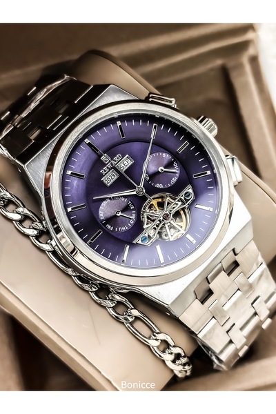 Reward Automatic (Battery-Free) Men's Wristwatch, Silver Steel Band, Function...