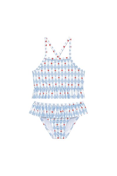 SAND MOTHER Girls' Ruffle Bikini Set with Uv Protection