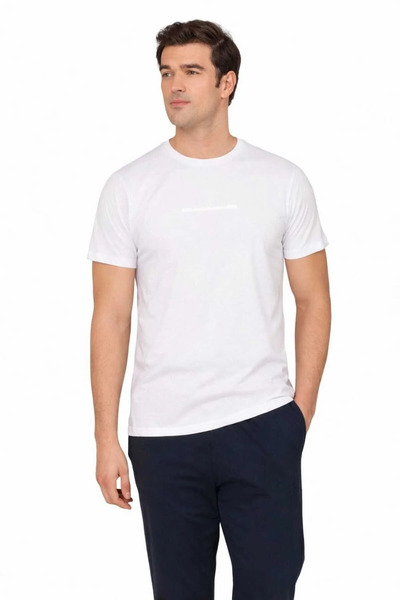 Pierre Cardin Men's Round Neck Dowry Style Stylish Design Pajama Set White La...