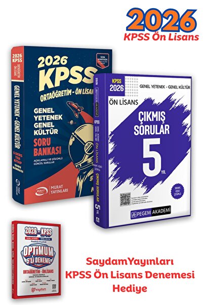 Pegem Akademi Yayıncılık 2026 KPSS Ön Lisans Çıkmış Sorular - Murat Yayınları...