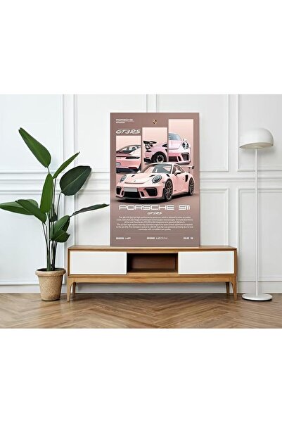 Al Raied آر إس ®   لوحة جدارية من القماش لسيارة بورش 911 جي تي 3 للديكور