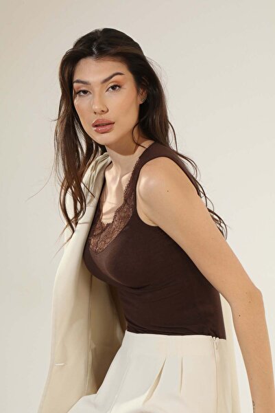 Piera Brown cashmere and modal tank top C0196