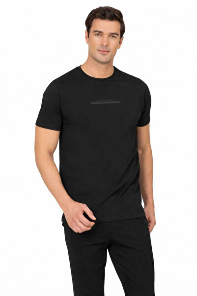 Pierre Cardin Men's Round Neck Dowry Style Stylish Design Pajama Set Black 02...