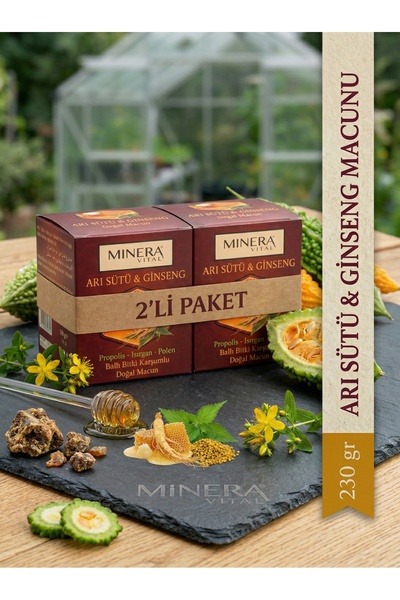 MİNERA VİTAL Royal Jelly & Ginseng Propolis, Nettle Pollen, Honey, Herbal Ble...