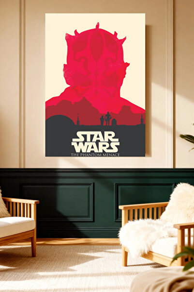 Mushen Studio Star Wars Darth Maul Phantom Menace Siluetă roșie Tablou pe pân...