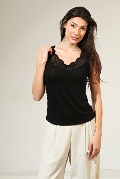 Piera Black cashmere and modal tank top C0196