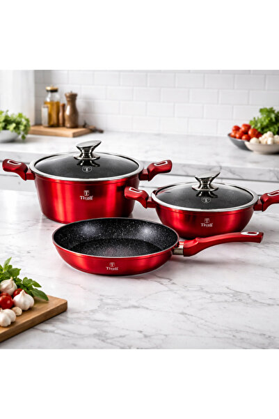 Rivorn Tivoli 5 Parça Tencere & Tava Seti İndüksiyon Tabanlı – 24 CM Derin Te...
