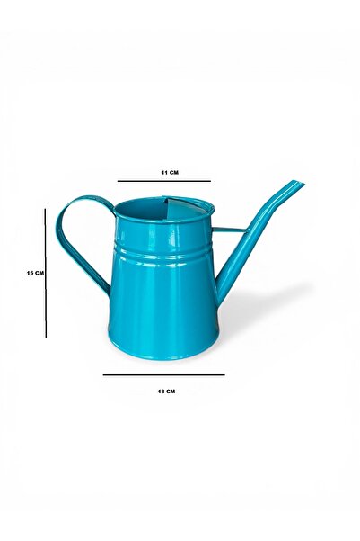 NATURELMETAL Galvanized Metal Watering Can 1.7 Lt Turquoise Blue