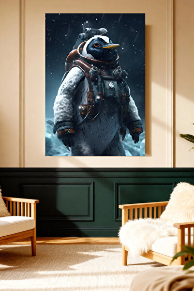 Mushen Studio Astronaut Pinguin în costum spațial Noapte înzăpezită Tablou pe...