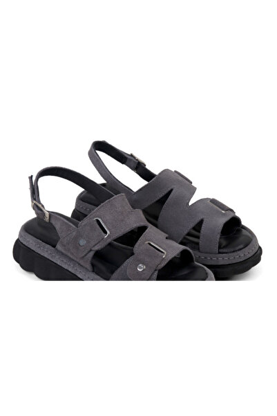 ANNASIA SHOES GIULIA Sandals - Gray Leather